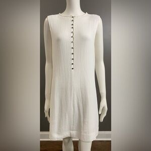 NWT $118 Free People Ivory Button-Front Mini Dress Size Large